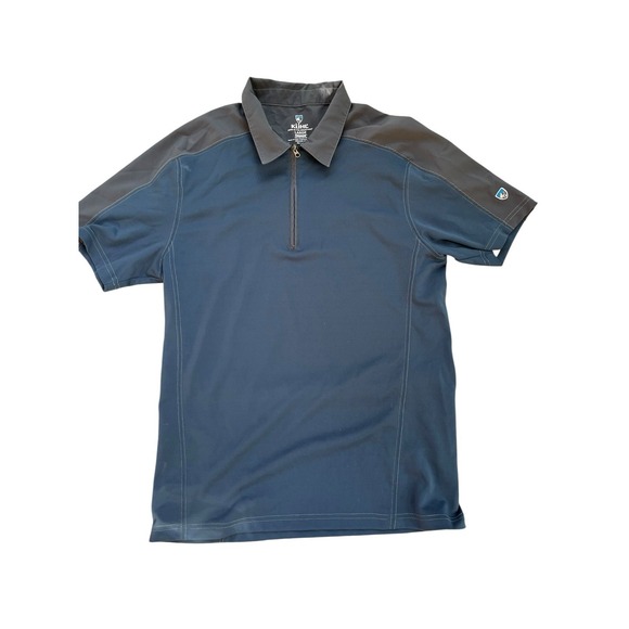 Kuhl Shadow Quarter Zip Polo Short Sleeve Shirt, Size Large - Picture 1 of 6